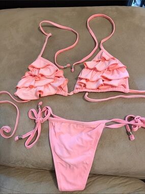 Brazilian bikini with ruffles
